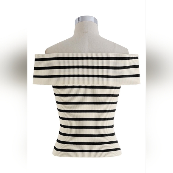 Stripe Top No Strap Rib Knit - Picture 4 of 5